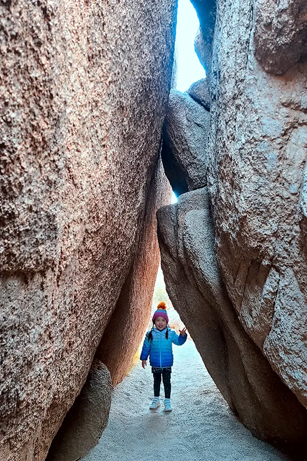 Path between boulders