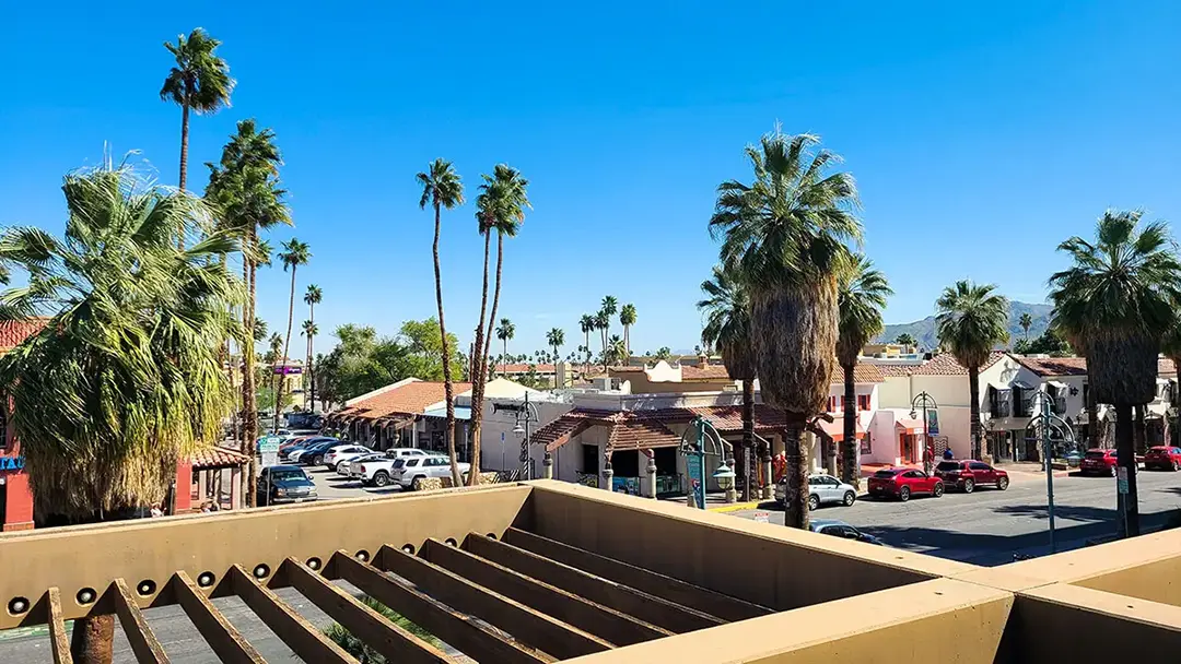 View of downtown Palm Springs from the balcony