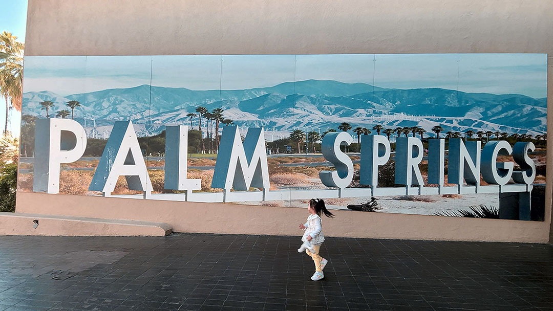 Palm Springs logo at Hyatt Palm Springs entrance